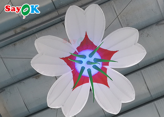 Customized Giant Inflatable Flower Hanging Wedding Inflables LED Flower Decoration