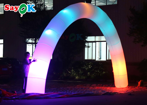 PVC Inflatable Archway Door Decors Santa Built In LED Lights Tethers Stakes Yard Lawn Patio Indoor