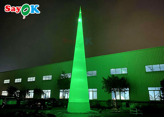 7m 23ft White Led Inflatable Traffic Cone With Colors Changing Lights