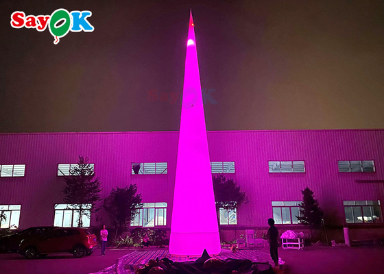 7m 23ft White Led Inflatable Traffic Cone With Colors Changing Lights