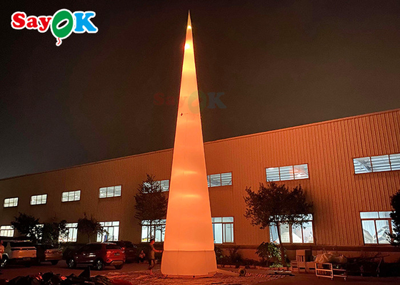 7m 23ft White Led Inflatable Traffic Cone With Colors Changing Lights