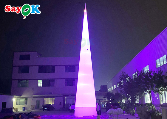 7m 23ft White Led Inflatable Traffic Cone With Colors Changing Lights