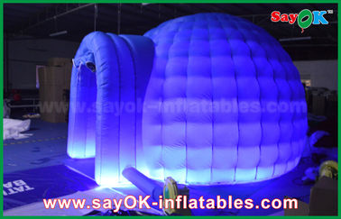 Air Inflatable Tent Blue Oxford Inflatable Air Tent Lighting Round Dome Tent With 4m DIA For Event