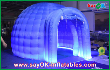 Air Inflatable Tent Blue Oxford Inflatable Air Tent Lighting Round Dome Tent With 4m DIA For Event