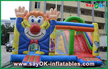 0.55mm PVC Clown Inflatable Bounce Jumping Kinds Happy Bouncer Castle For Children