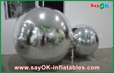 0.6mm PVC Inflatable Mirror Ball Silver Balloon Decoration Air Tight Seal Style