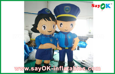 Inflatable Characters Blue Oxford Cop / Police Man Carttoon Charaters With 90% Similar