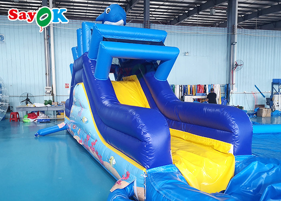 Titanic Inflatable Slide Tarpaulin Commercial Water Slide Inflatable Water Spraying Slide With Ocean World Theme