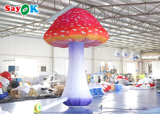 190T Nylon Cloth 4m Air Blown Mushroom Inflatable Lighting Decoration Advertising Model