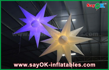 1.5m DIA Hang Up Celling Inflatable Star Balloon With LED Light Color Change