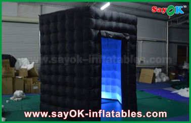 Portable Photo Booth 2.5m Inflatable Black Octagon Photo Booth WIth LED Light OXford Cloth