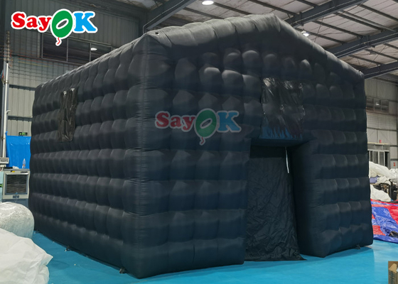 Black Inflatable Night Club Party Cube Tent Portable Blow Up Nightclub