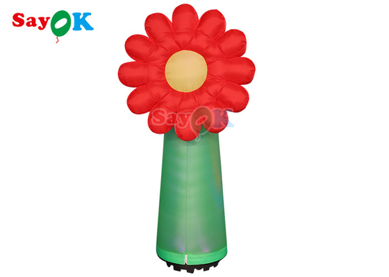 ODM Inflatable Lighting Decoration 190T Oxford Cloth Standing Led Flower Plant