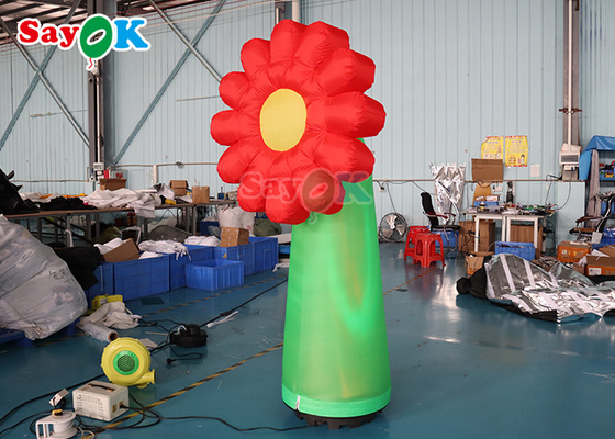 ODM Inflatable Lighting Decoration 190T Oxford Cloth Standing Led Flower Plant