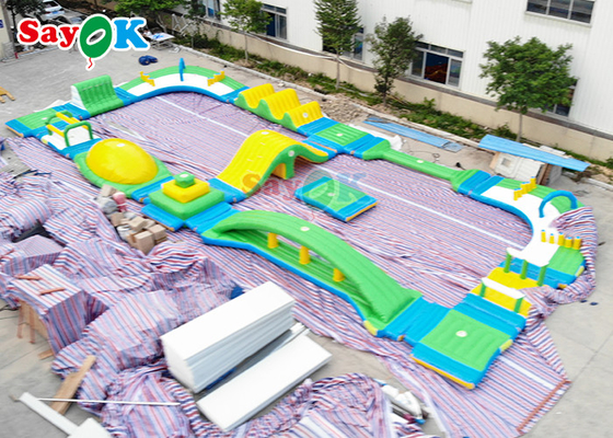 Silk Printing Inflatable Water Obstacle Course For Wake Park