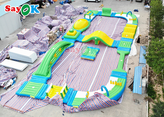 Silk Printing Inflatable Water Obstacle Course For Wake Park