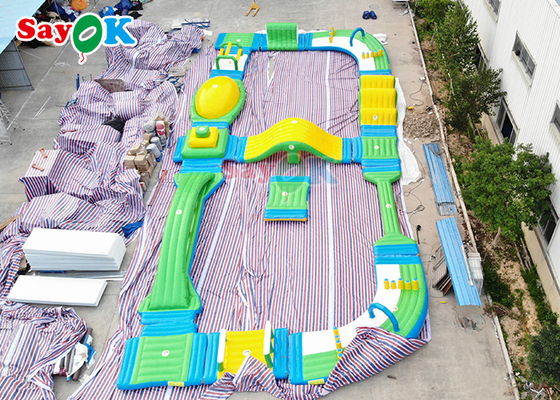Silk Printing Inflatable Water Obstacle Course For Wake Park