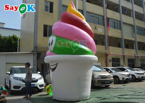 Customized 5m  Inflatable Ice Cream Model For Festival Outdoor Advertising