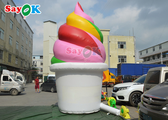 Customized 5m  Inflatable Ice Cream Model For Festival Outdoor Advertising