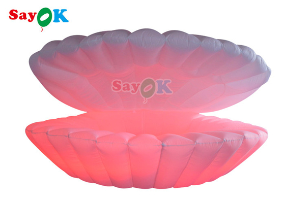 4m Giant LED Inflatable Stage Shell Oxford cloth Inflatable Led Seashell For Party