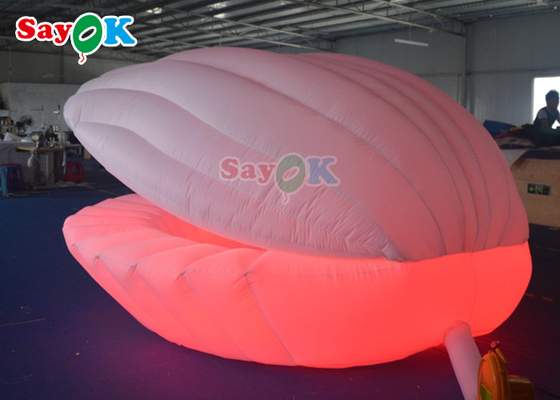 4m Giant LED Inflatable Stage Shell Oxford cloth Inflatable Led Seashell For Party