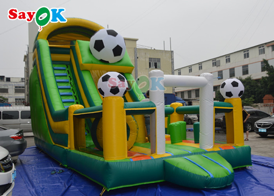 Inflatable Slippery Slide Football Theme Kids Tarpaulin Inflatable Bounce House Slide Jumping Castle