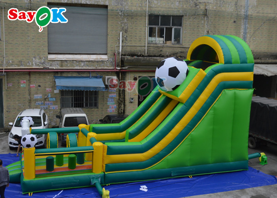 Inflatable Slippery Slide Football Theme Kids Tarpaulin Inflatable Bounce House Slide Jumping Castle