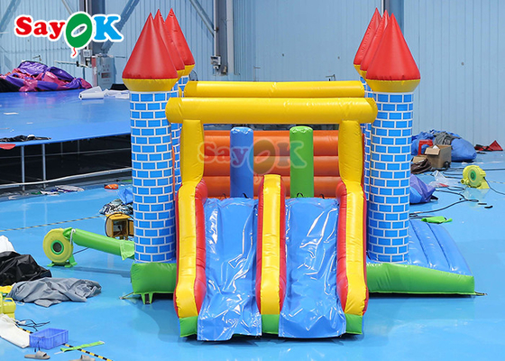 Colorful Inflatable Bouncer House Water Slide Combo Commercial Bouncy Castle