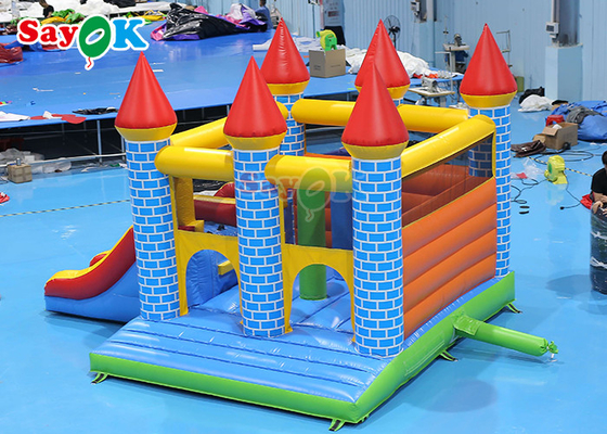 Colorful Inflatable Bouncer House Water Slide Combo Commercial Bouncy Castle
