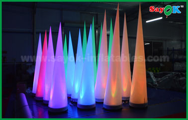 Colorful Lighting Stage Decoration Inflatable Cone For Club / Promotion