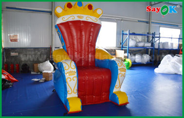 Blue And Red PVC Custom Advertising Inflatables Throne / Sofa For Prop