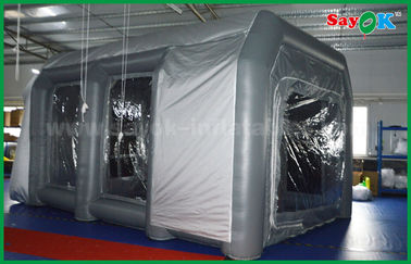 Inflatable Garage Tent Grey Large Inflatable Tent Drive - In Workstation Inflatable Spray Paint Booth With Filter