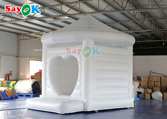 Wedding Inflatable Bounce White Jumping Castle Flame Retardant