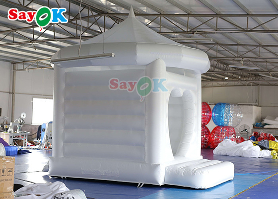 Wedding Inflatable Bounce White Jumping Castle Flame Retardant