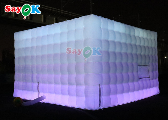 Custom Portable Black Inflatable Cube Tent Nightclub Party Bar Tent With Led Lighting Inflatable Lawn Tent