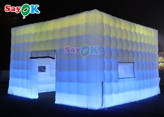 Custom Portable Black Inflatable Cube Tent Nightclub Party Bar Tent With Led Lighting Inflatable Lawn Tent