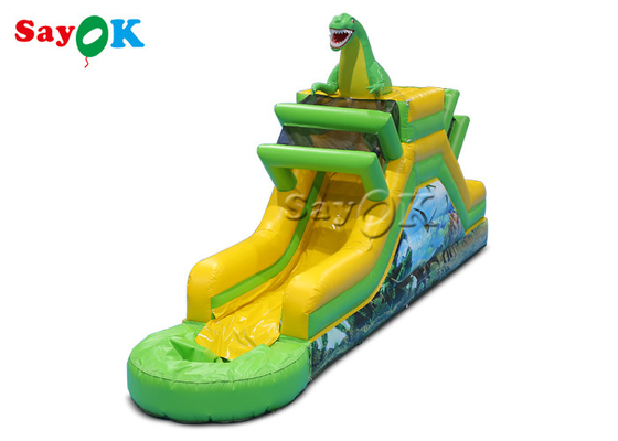 Inflatable Jumping Bouncer Inflatable Dinosaur Slide Themed Inflatable Water Slide 9.3x2x3.5mH Logo Printing