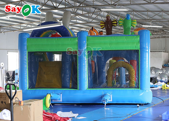 1000D Inflatable Bouncer Air Water Slide Jumping Bouncy Castle Ocean Theme Bounce House Combo With Pool