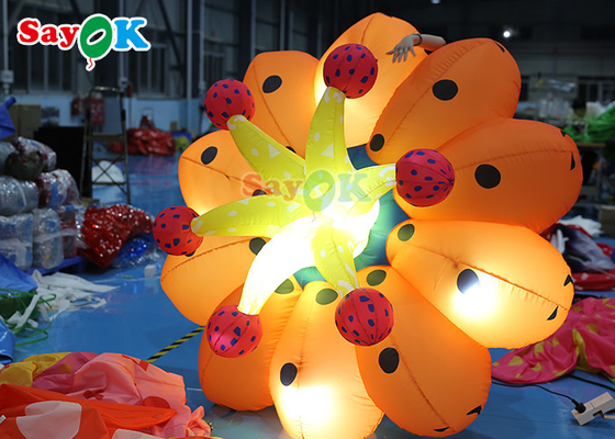 190T Oxford Cloth Inflatable Led Flower Plants For Wedding Decoration Lighting