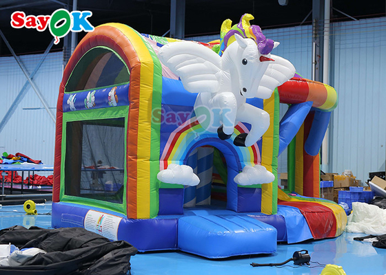 Commercial Outdoor Indoor Inflatable Bounce Slide Giant Inflatable Unicorn Castle