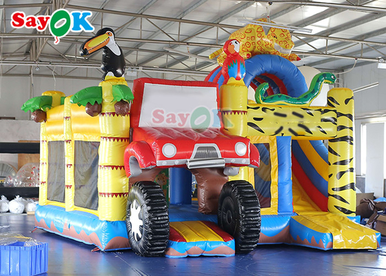 Kids Playground Zoo Forest Animal Inflatable Jumping Slide Bounce Castle Bouncy House