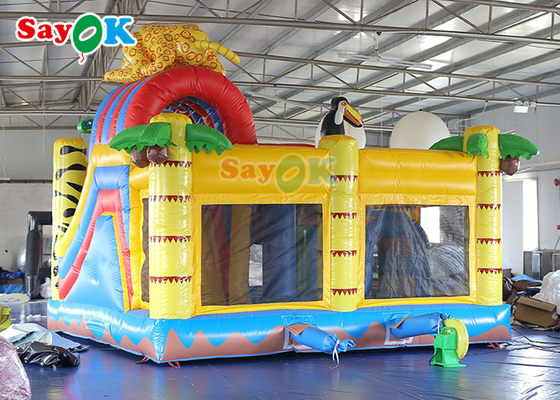 Kids Playground Zoo Forest Animal Inflatable Jumping Slide Bounce Castle Bouncy House