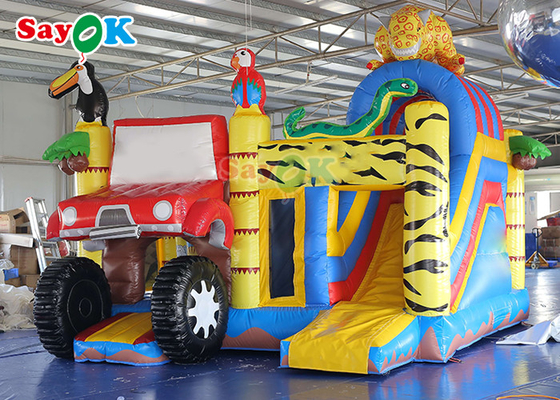 Kids Playground Zoo Forest Animal Inflatable Jumping Slide Bounce Castle Bouncy House