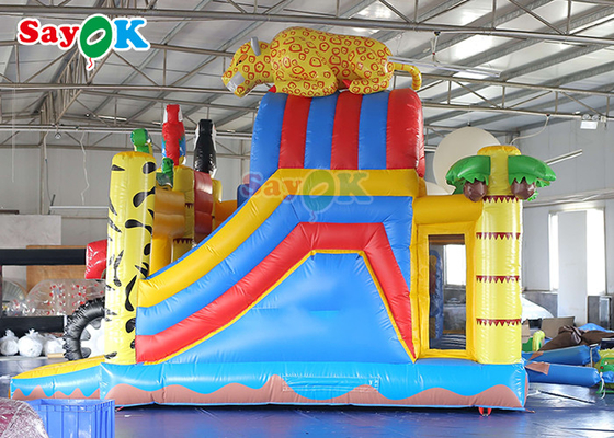 Kids Playground Zoo Forest Animal Inflatable Jumping Slide Bounce Castle Bouncy House