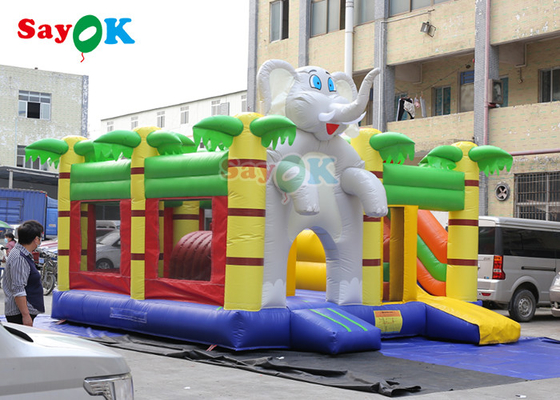 Cute Zoo Theme Inflatable Bouncing Castles Jumping House Inflable Bouncer Slide Games For Kids