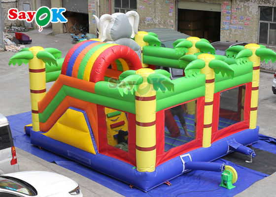 Cute Zoo Theme Inflatable Bouncing Castles Jumping House Inflable Bouncer Slide Games For Kids