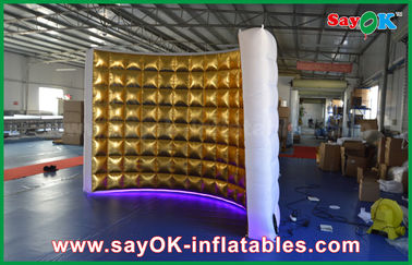 Party Wall LED Golden / Silver Wedding White Inflatable Wall Oxford Cloth Inflatable Photo Booth
