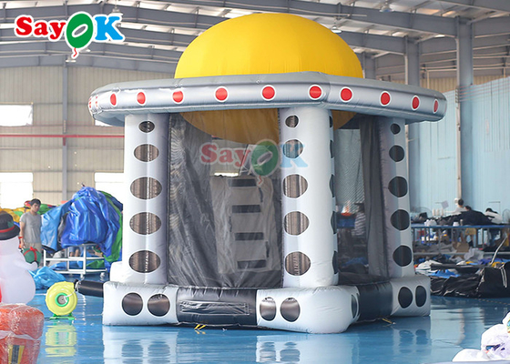 PVC Commercial Bouncy Castle UFO Bouncer Combo Inflatable Spaceship Moonwalk Bounce House With Slide