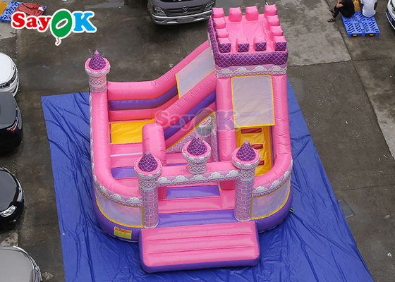 Pink Princess Inflatable Castle Slide Girls Playing Inflatable Bounce House For Amusement Park