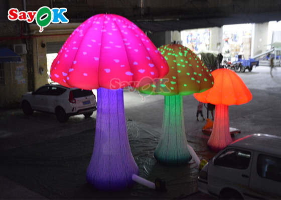 Red Giant Inflatable Mushroom Model For Wonderland Party Event Decoration